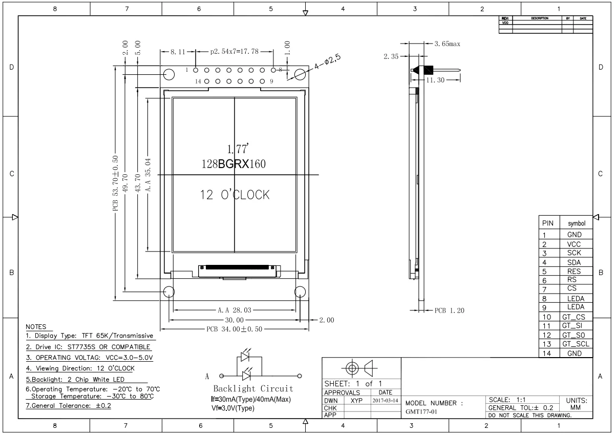 TFT Display 0.96/1.3/1.44/1.77/1.8/2.4/2.8 inch IPS 7P SPI HD 65K TFT Full Color LCD Module ST7735 Drive IC 80*160 For Arduino