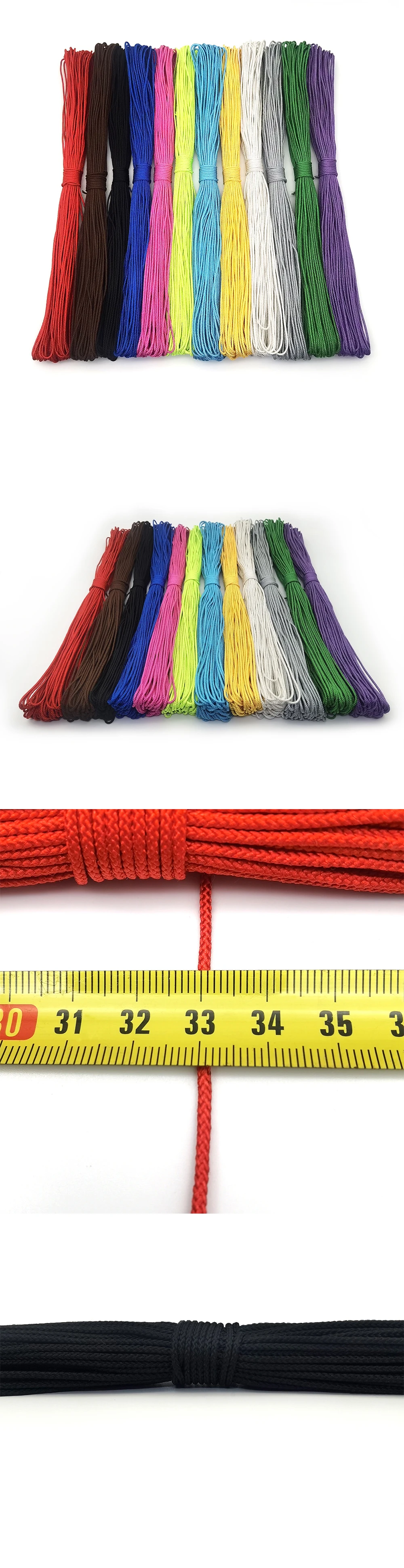 Diameter 1.5mm Paracord Camping Clothesline Tactical Bracelet Accessory Bracelet Necklace Rope for Jewelry Beading Bracelet