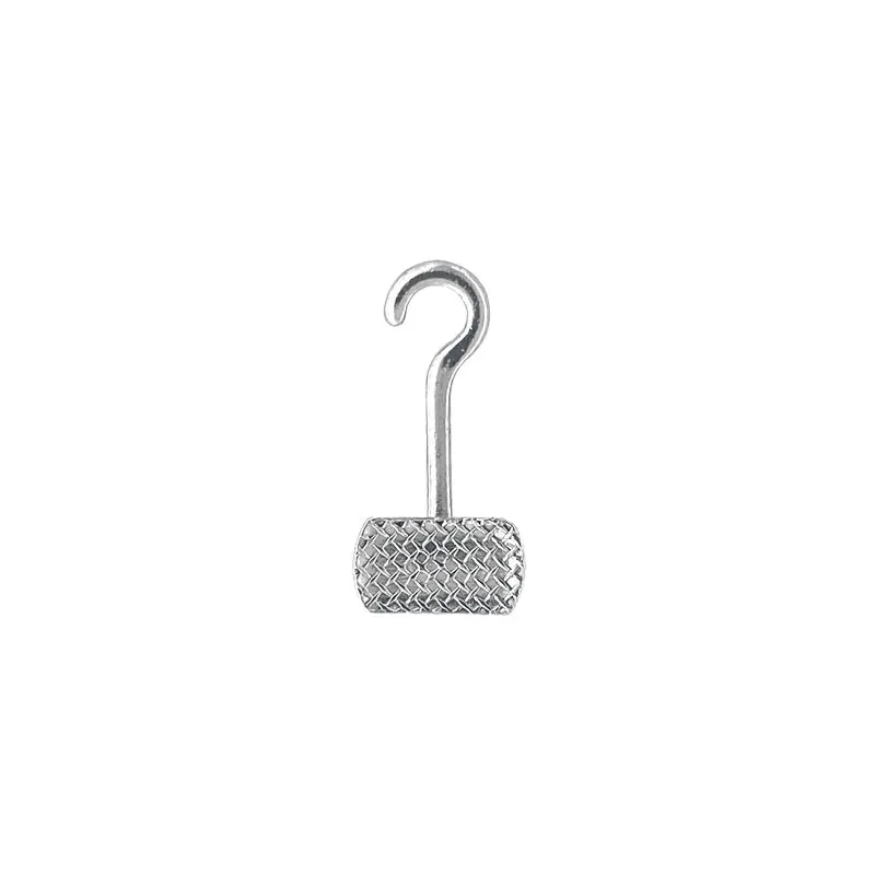 10Pcs Dental Orthodontic Crimpable Curved Hook With Buccal Tube Stainless Bondable Mesh Base Single Right/Left