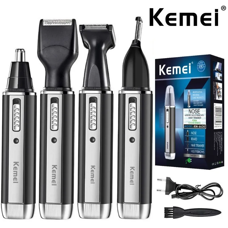 4 in 1 Trimmer for Men Electric Nose and Ear Trimmer Rechargeable Trimmer for Hair Beard Nose and Ear Cleaner Grooming Set