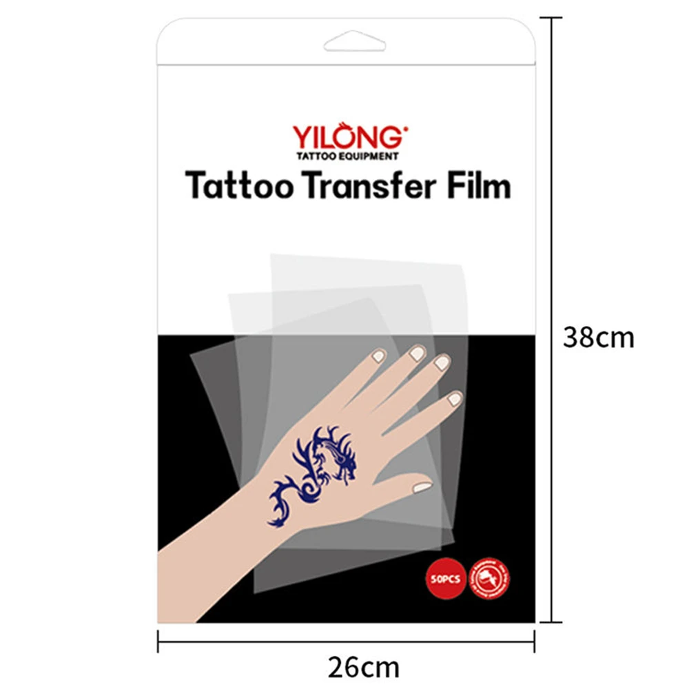 50pcs Clear Pattern Thermal Tattoo TransferTransparent Tattoo Transfer Paper Tattoo Stencil Film Paper Stencil Accessories