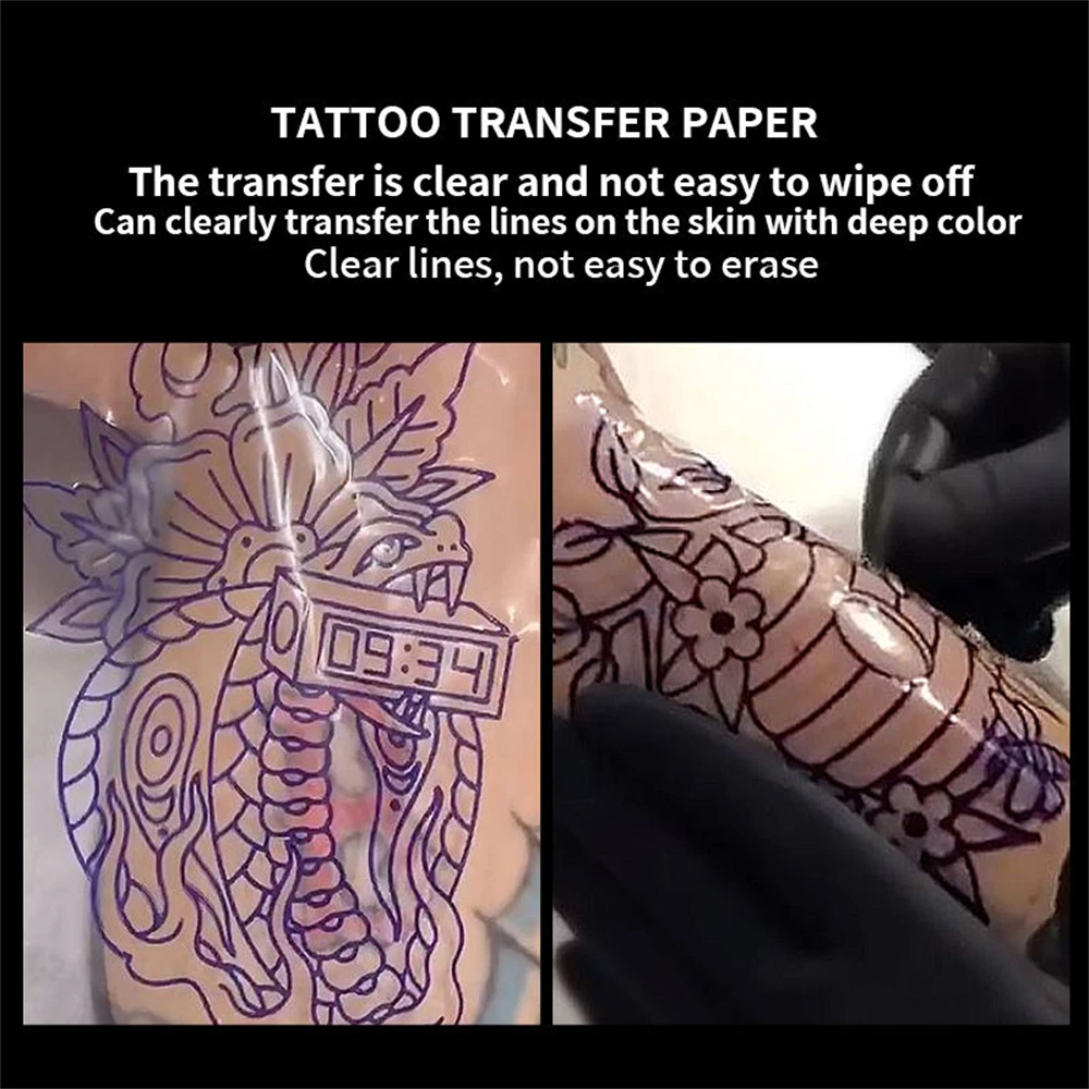 50pcs Clear Pattern Thermal Tattoo TransferTransparent Tattoo Transfer Paper Tattoo Stencil Film Paper Stencil Accessories