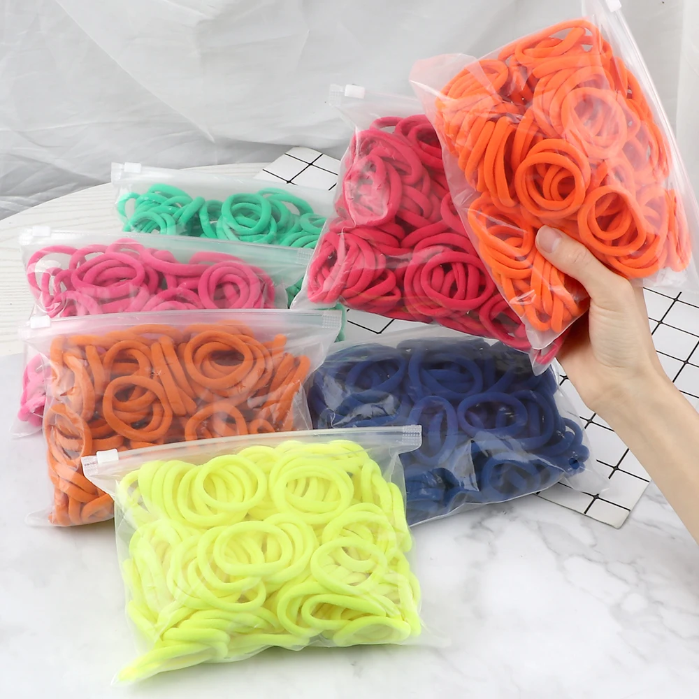 51 Colors Basic Elastic Hair Band for Girls 20/30/50PCS 4cm Simple Solid Color Headband Women Hair Accessories Scrunchies Holder