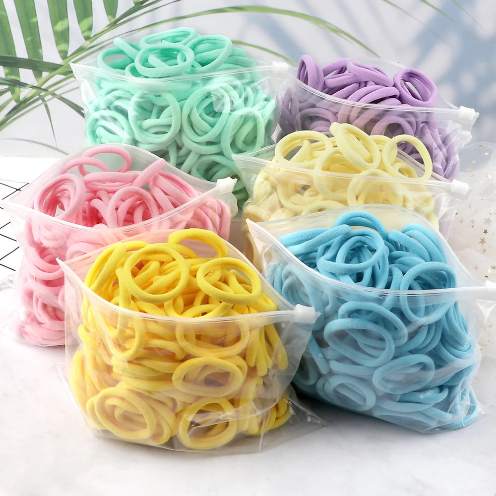 51 Colors Basic Elastic Hair Band for Girls 20/30/50PCS 4cm Simple Solid Color Headband Women Hair Accessories Scrunchies Holder
