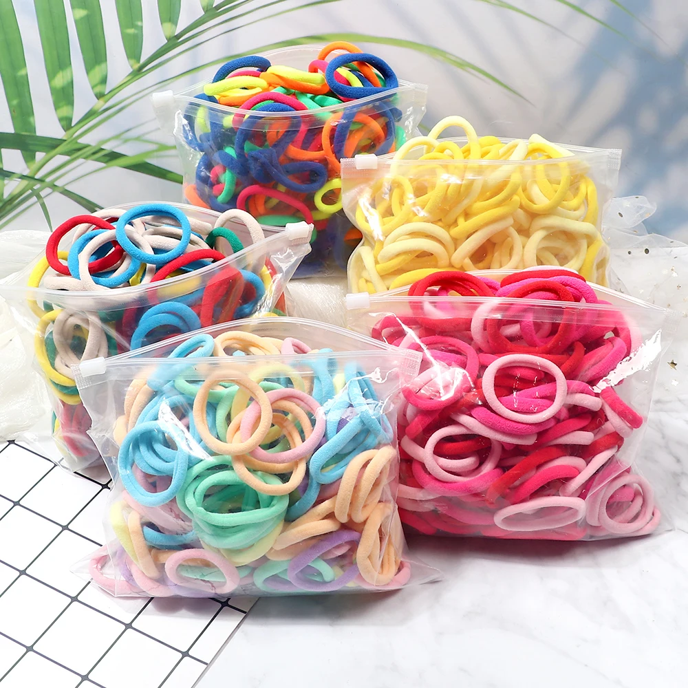 51 Colors Basic Elastic Hair Band for Girls 20/30/50PCS 4cm Simple Solid Color Headband Women Hair Accessories Scrunchies Holder