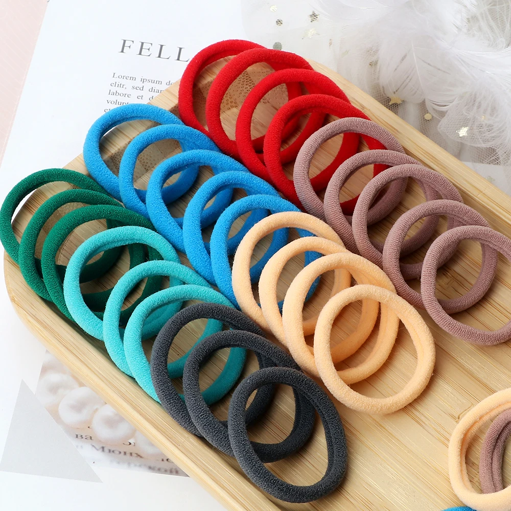 51 Colors Basic Elastic Hair Band for Girls 20/30/50PCS 4cm Simple Solid Color Headband Women Hair Accessories Scrunchies Holder