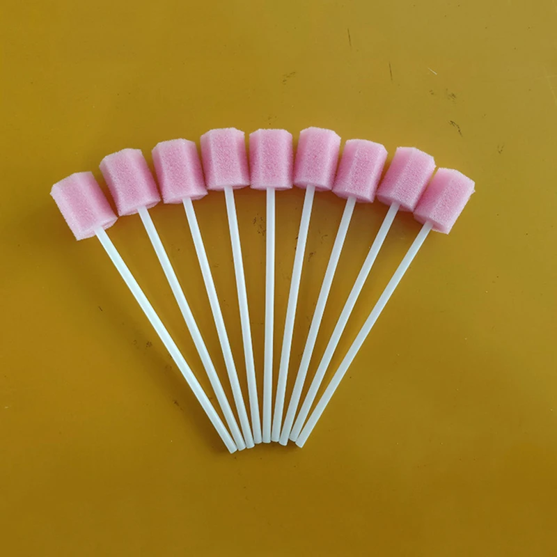 100Pcs Disposable Oral Care Sponge Swab Tooth Cleaning Mouth Swabs With Stick Sponge Head Cleaning Cleaner Swab