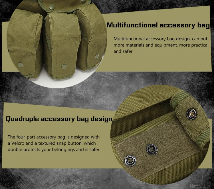 Tactical Vest MOLLE CS Training Equipment Hunting Chest Vest Security Quick Release AK Belly Pocket Vest Hunting Equipment