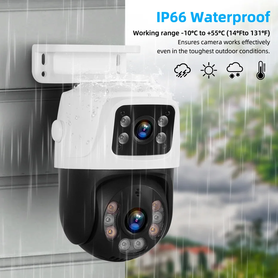 KERUI Waterproof 6MP HD POE Surveillance Camera System Dual Lens PTZ WIFI IP Home Security 4CH 8CH POE NVR Video H.265 CCTV Kit