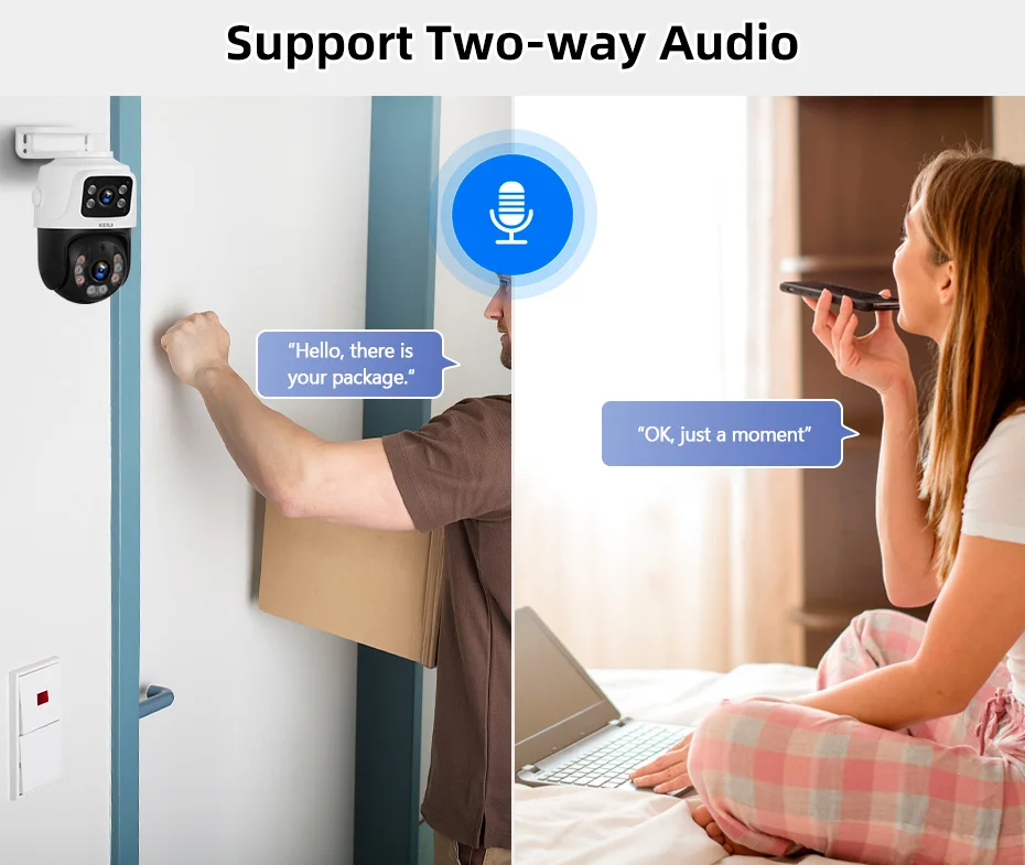 KERUI Waterproof 6MP HD POE Surveillance Camera System Dual Lens PTZ WIFI IP Home Security 4CH 8CH POE NVR Video H.265 CCTV Kit