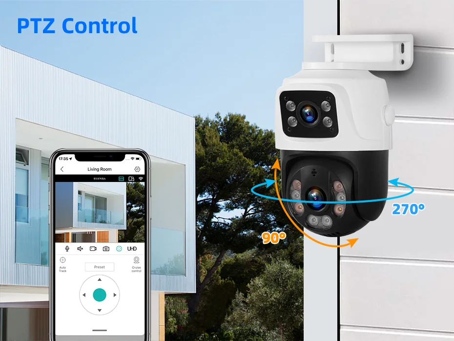 KERUI Waterproof 6MP HD POE Surveillance Camera System Dual Lens PTZ WIFI IP Home Security 4CH 8CH POE NVR Video H.265 CCTV Kit