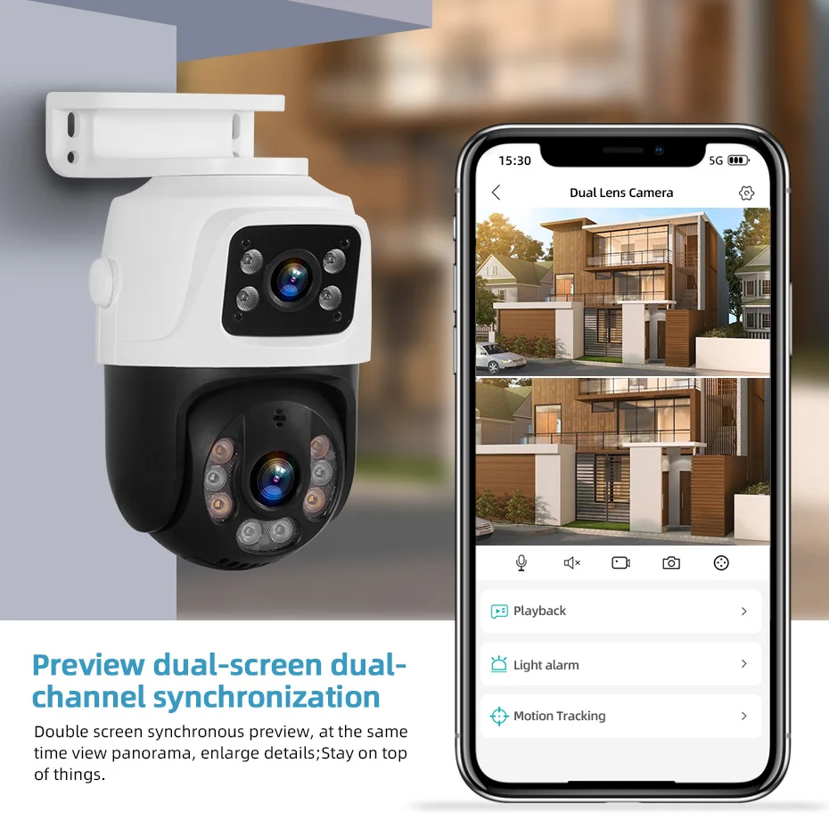KERUI Waterproof 6MP HD POE Surveillance Camera System Dual Lens PTZ WIFI IP Home Security 4CH 8CH POE NVR Video H.265 CCTV Kit