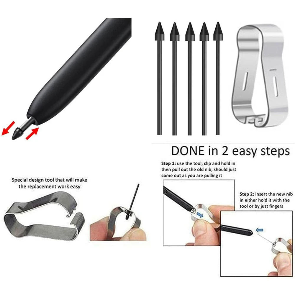 Pen Tip For Galaxy Tab S6 Lite S6 S7 S8 Stylus Pen Replacement Tip Nib For Samsung Galaxy Tab S7 FE S8+ S8 Ultra Spare Nibs
