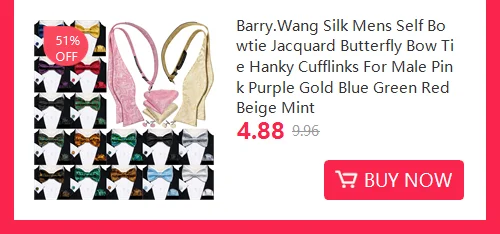 Barry.Wang White Black Gray Silver Silk Mens Bow Tie Jacquard Paisley Floral Pre-Tied Bowtie Hanky Cufflink Set Wedding Business