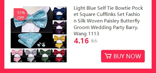 Barry.Wang White Black Gray Silver Silk Mens Bow Tie Jacquard Paisley Floral Pre-Tied Bowtie Hanky Cufflink Set Wedding Business