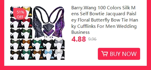 Barry.Wang White Black Gray Silver Silk Mens Bow Tie Jacquard Paisley Floral Pre-Tied Bowtie Hanky Cufflink Set Wedding Business