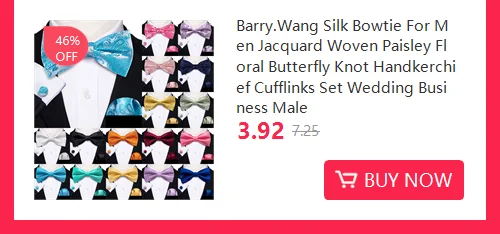 Barry.Wang White Black Gray Silver Silk Mens Bow Tie Jacquard Paisley Floral Pre-Tied Bowtie Hanky Cufflink Set Wedding Business