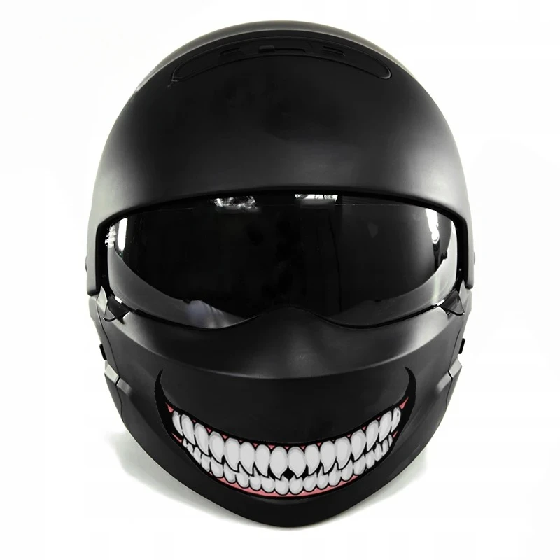 1pc Evil Teeth and Tongue Motorcycle Helmet Fuel Tank Stickers Racing Body Window Funny Decoration Universal Vinyl Decals