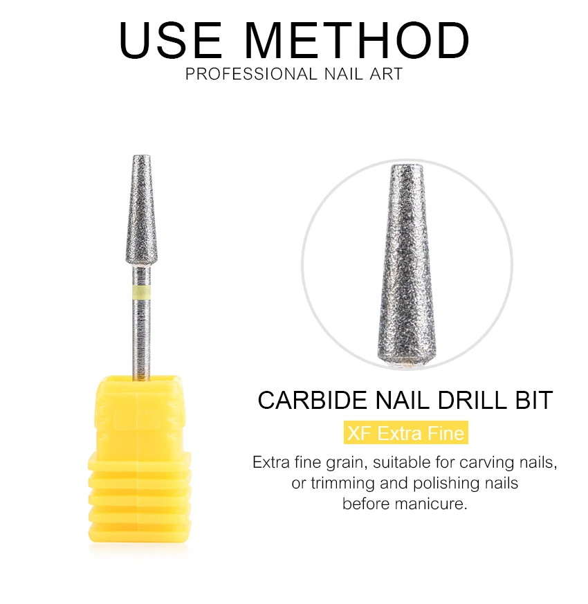 Nail Drill Bits Electric Manicure Milling Cutter Drill Bit for Nails Diamond Cuticle Cutter Flame Bit Nail Drill Clean Bits Burr