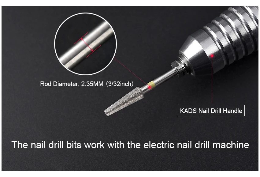 Nail Drill Bits Electric Manicure Milling Cutter Drill Bit for Nails Diamond Cuticle Cutter Flame Bit Nail Drill Clean Bits Burr