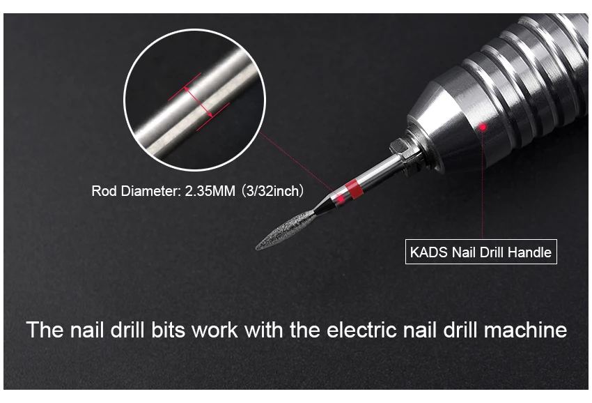 Nail Drill Bits Electric Manicure Milling Cutter Drill Bit for Nails Diamond Cuticle Cutter Flame Bit Nail Drill Clean Bits Burr