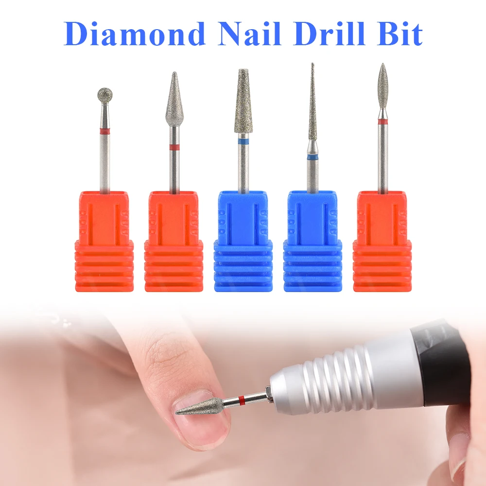Nail Drill Bits Electric Manicure Milling Cutter Drill Bit for Nails Diamond Cuticle Cutter Flame Bit Nail Drill Clean Bits Burr