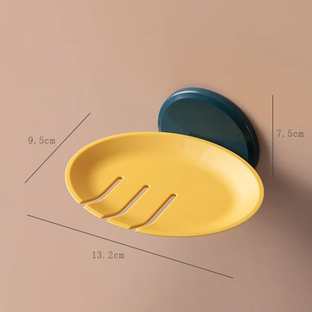 1Pc Bathroom Soap Dish Storage Basket Box Plastic Drain Holder Strong Wall Hanging Soap Box Punch-free