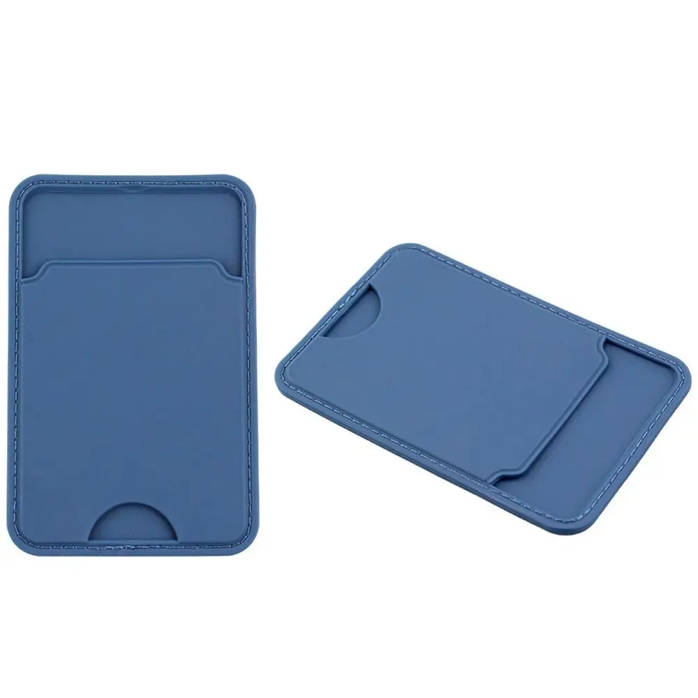 Silicone Business Credit Pocket Adhesive Mobile Phone Back Slot ID Bank Card Phone Pouch Phone Back Paste Sticker Card Holder
