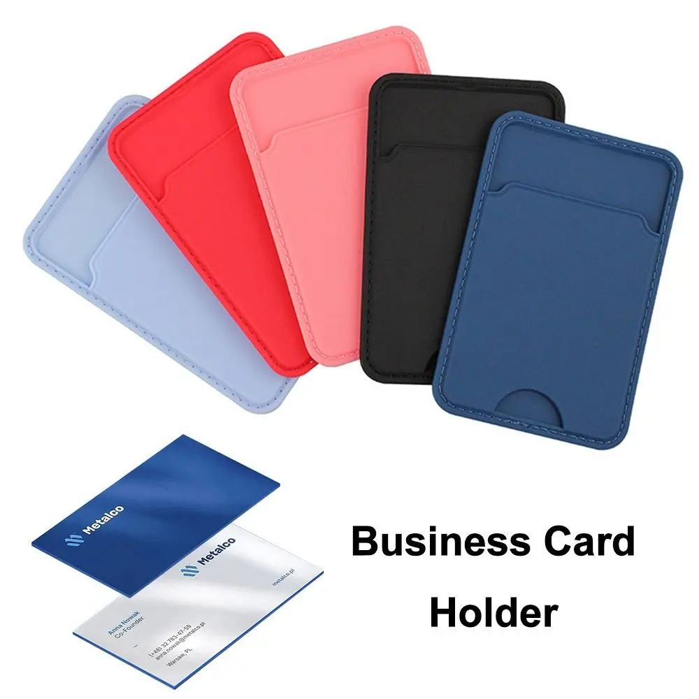 Silicone Business Credit Pocket Adhesive Mobile Phone Back Slot ID Bank Card Phone Pouch Phone Back Paste Sticker Card Holder