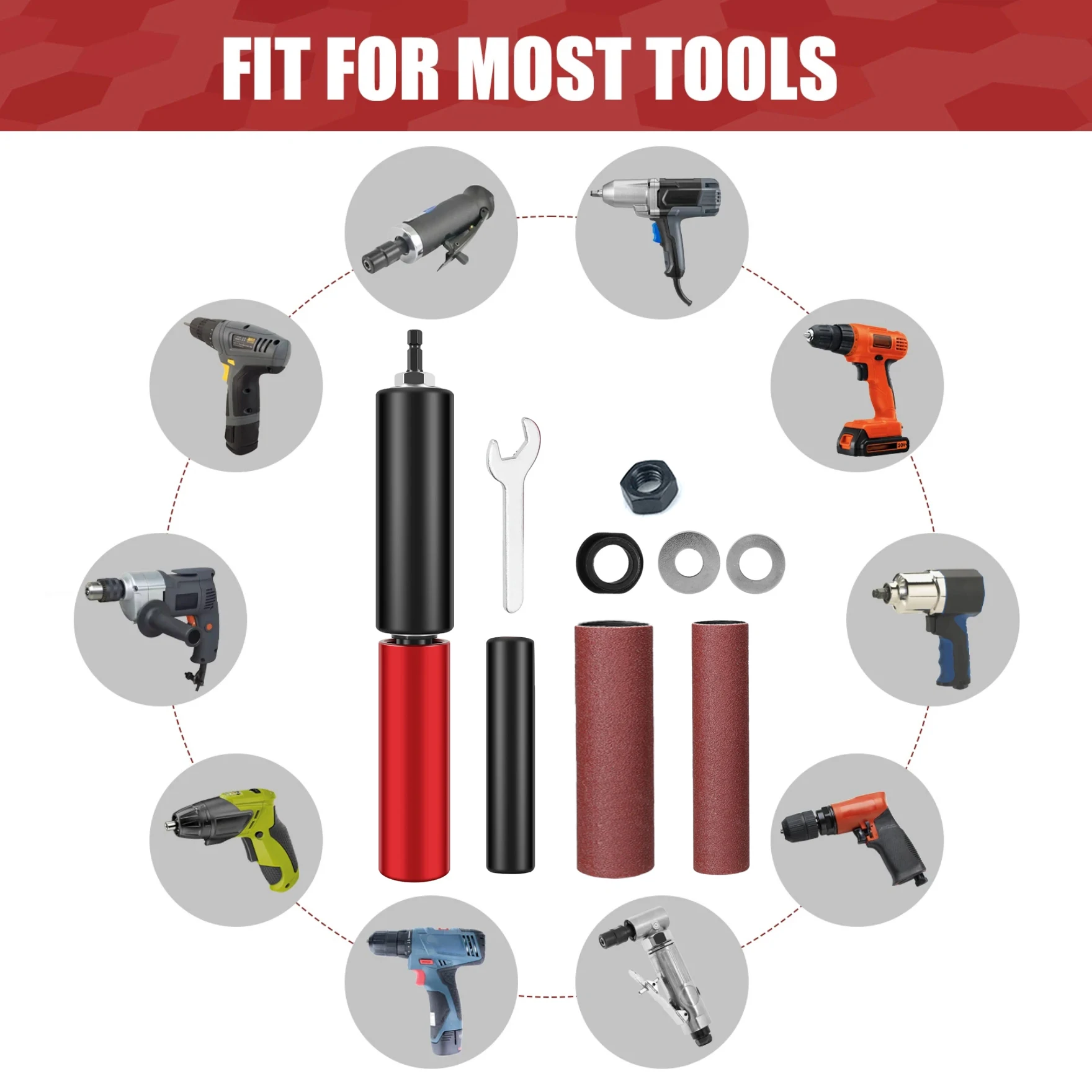 Sanding Rod Sanding Wood Metal Plastic Glass Stone Mini Belt Sander Electric Drill Attachment Lithium Electric Drill Conversion