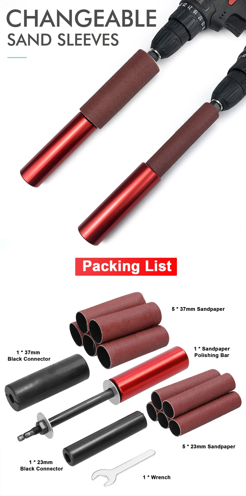 Sanding Rod Sanding Wood Metal Plastic Glass Stone Mini Belt Sander Electric Drill Attachment Lithium Electric Drill Conversion