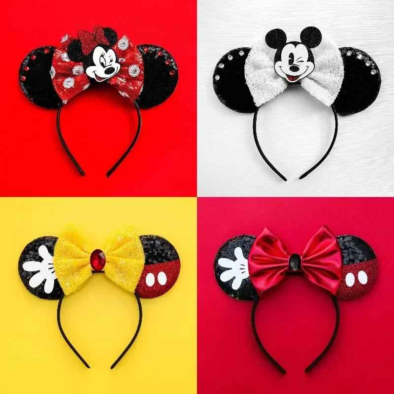 Mickey Mouse Hairbands The Lion King Mufasa Simba Ears Headbands for Girls Kid Disney Pumbaa Headwear Women Bow Hair Accessories