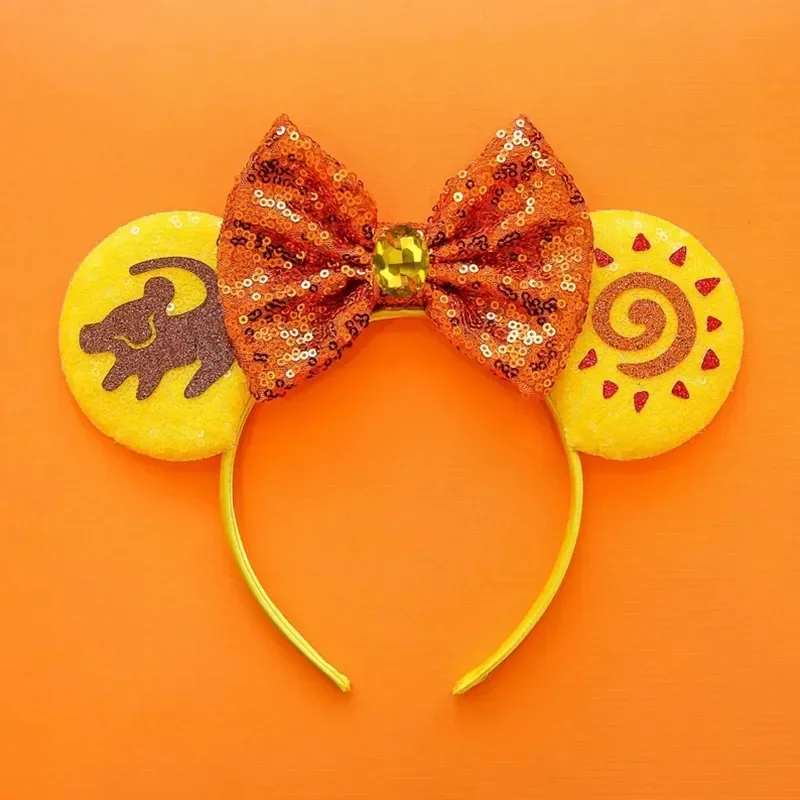 Mickey Mouse Hairbands The Lion King Mufasa Simba Ears Headbands for Girls Kid Disney Pumbaa Headwear Women Bow Hair Accessories