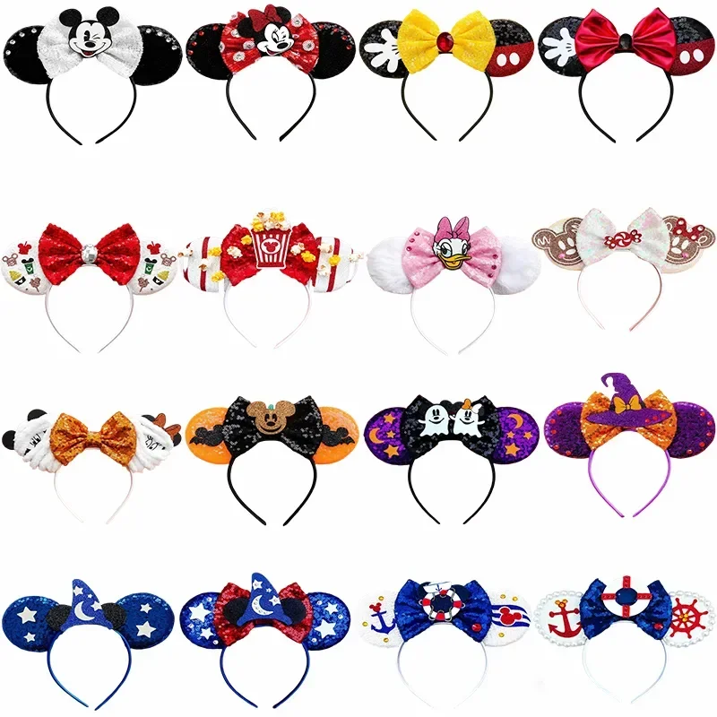 Mickey Mouse Hairbands The Lion King Mufasa Simba Ears Headbands for Girls Kid Disney Pumbaa Headwear Women Bow Hair Accessories