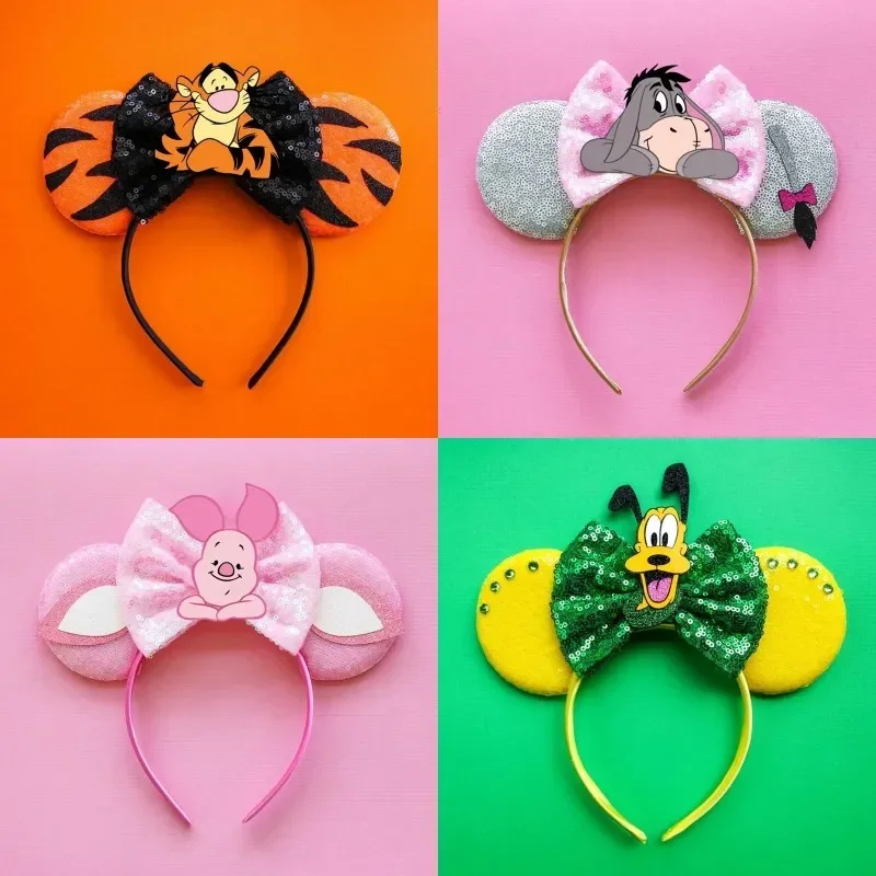 Mickey Mouse Hairbands The Lion King Mufasa Simba Ears Headbands for Girls Kid Disney Pumbaa Headwear Women Bow Hair Accessories
