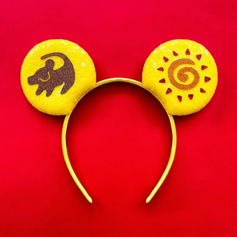 Mickey Mouse Hairbands The Lion King Mufasa Simba Ears Headbands for Girls Kid Disney Pumbaa Headwear Women Bow Hair Accessories
