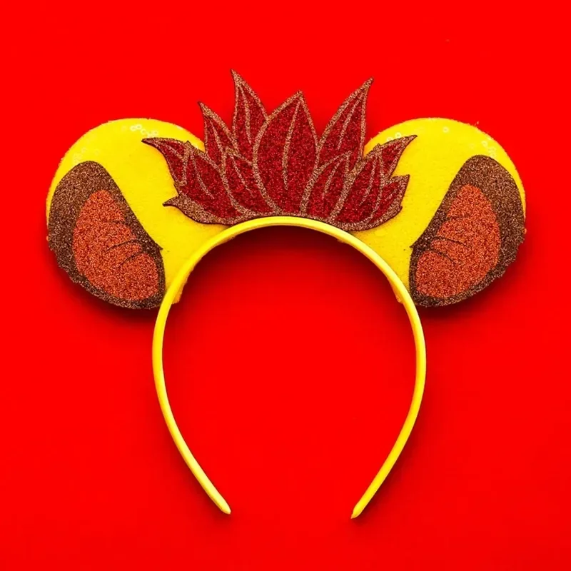Mickey Mouse Hairbands The Lion King Mufasa Simba Ears Headbands for Girls Kid Disney Pumbaa Headwear Women Bow Hair Accessories