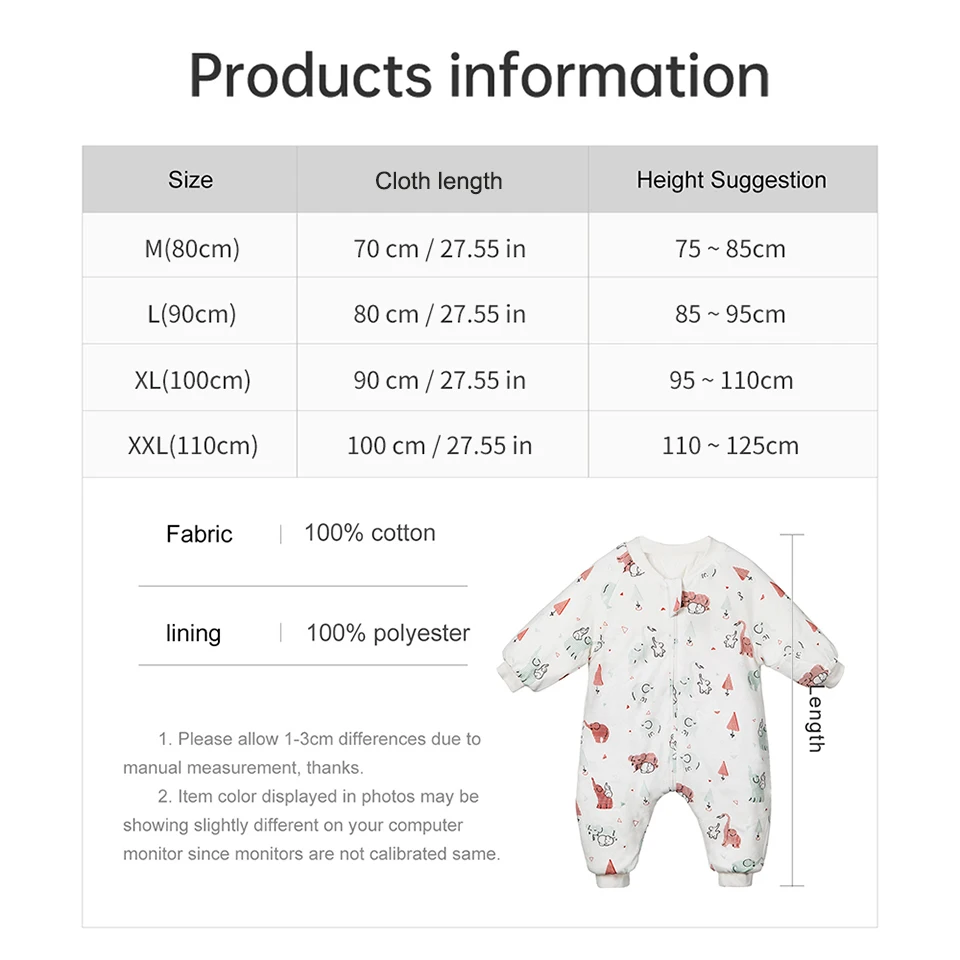 Baby Sleeping Bag Cute Girls Winter Warm Baby Sleepsack With Feet 1-4Years Kids Growth Blanket Sleepwear Children'S Sleeping Bag