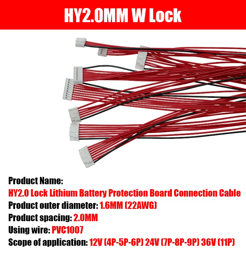1PCS 3PIN-18PIN Balance cable Lithium battery protection board cable wire FOR 3S 4S 6S 7S 8S 10S 12S 13S 14S 16S 17S BMS Li-ion