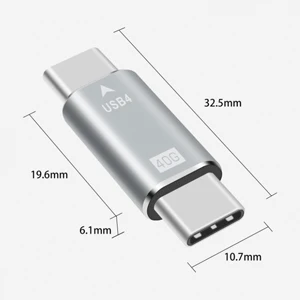 NNBILI 40Gpbs Type C Male to TypeC Male Full Featured Adapter For Transmission and Charging for with Thunderbolt USB 4.0 3.1 2.0