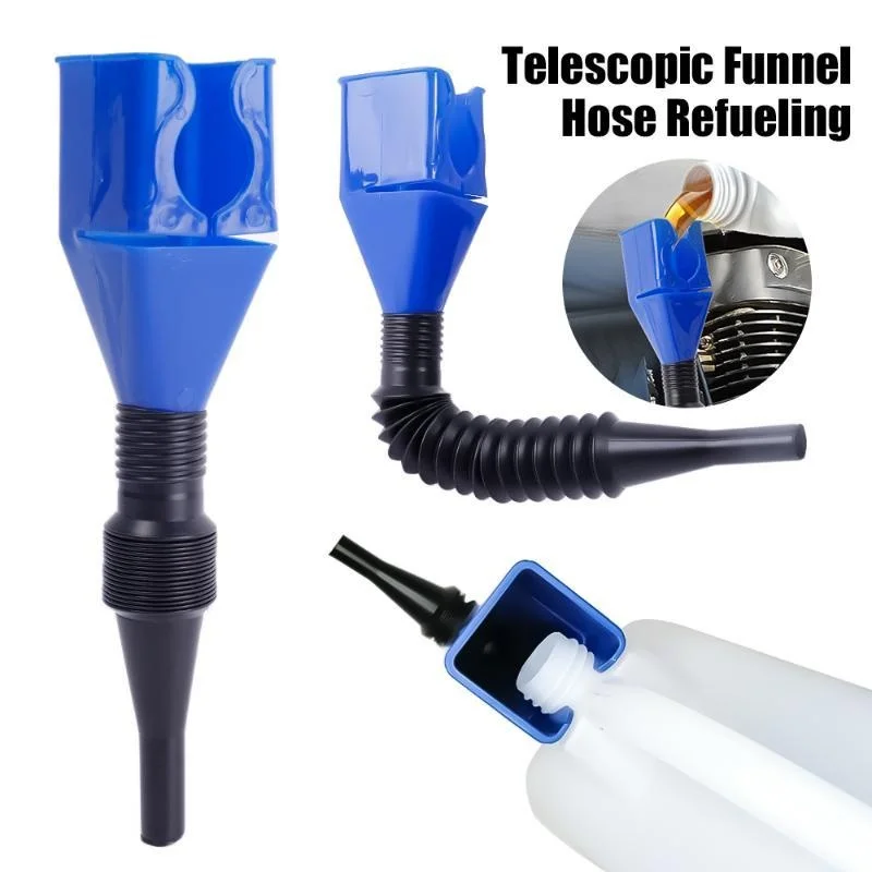 1/3pcs Telescopic Car Refueling Funnel Universal Engine Oil Gasoline Filter Transfer Funnels Tool Foldable Portable Funnels