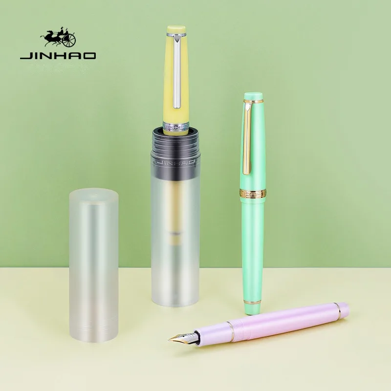 Jinhao 82 Fountain Pen Luxury Acrylic Ink Pen Spin EF F M Nib Elegante Business Office School Supplies Writing Pen Stationery