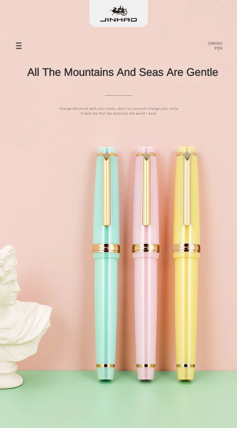 Jinhao 82 Fountain Pen Luxury Acrylic Ink Pen Spin EF F M Nib Elegante Business Office School Supplies Writing Pen Stationery