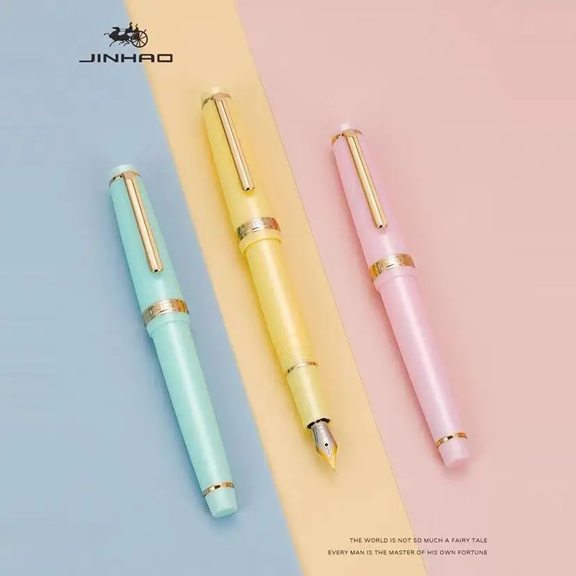 Jinhao 82 Fountain Pen Luxury Acrylic Ink Pen Spin EF F M Nib Elegante Business Office School Supplies Writing Pen Stationery