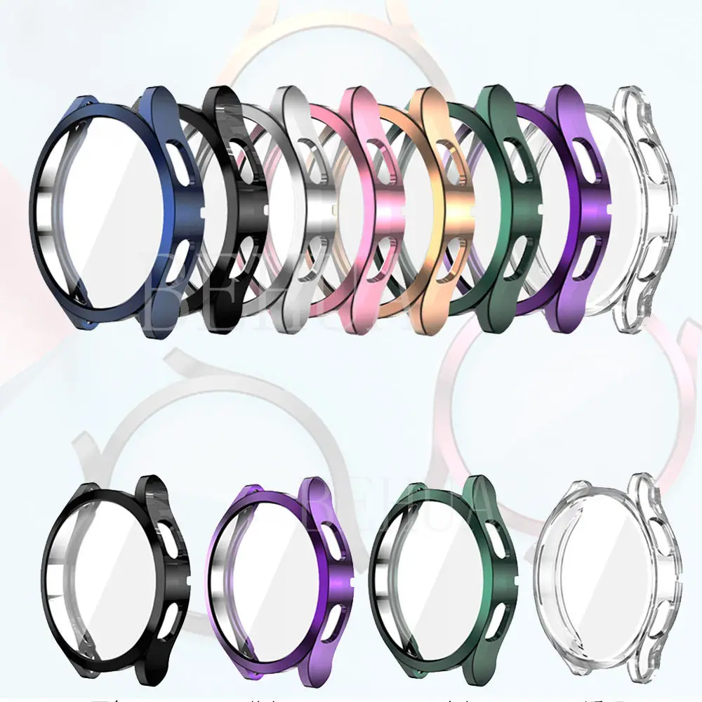 2in1PC Glass film Case For Garmin Vivoactive 5 Screen Protector Case For Garmin Active 5 Smart Protective Cover Frame Full Shell