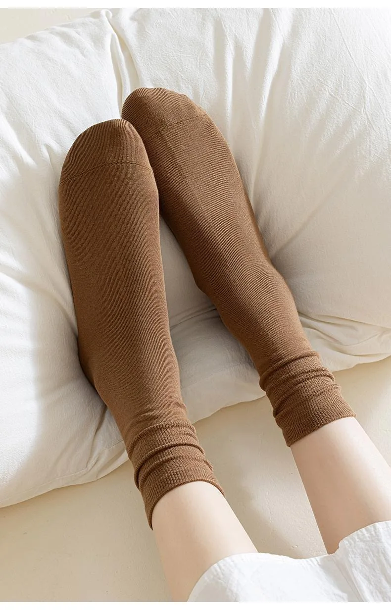 4 Pairs Women Socks Loose Socks Autumn Winter Japanese Style Ins Boneless Flat Seam Comfortable Mid Tube Cotton Socks Harajuku