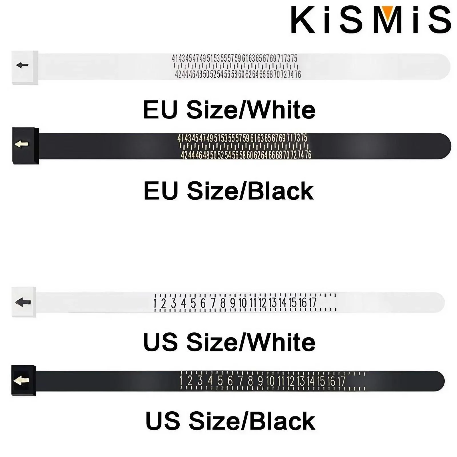 KISMIS 1PC White/Black US/EU Sizes Wedding Ring Band Ring Sizer Measure Genuine Tester Finger Gauge Jewelry Accessory Tools