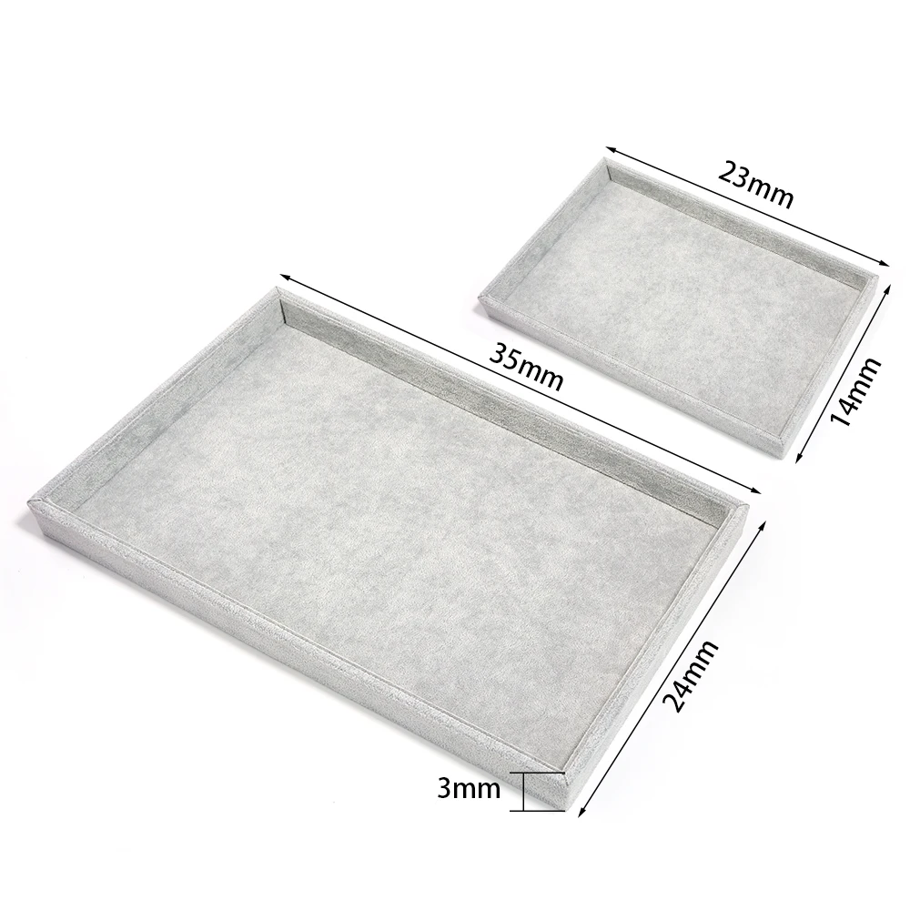 1 Pcs Velvet Jewelry Display Tray Multicolor Organizer Holder Box Necklaces Bracelets Rings Storage Show Tray Case