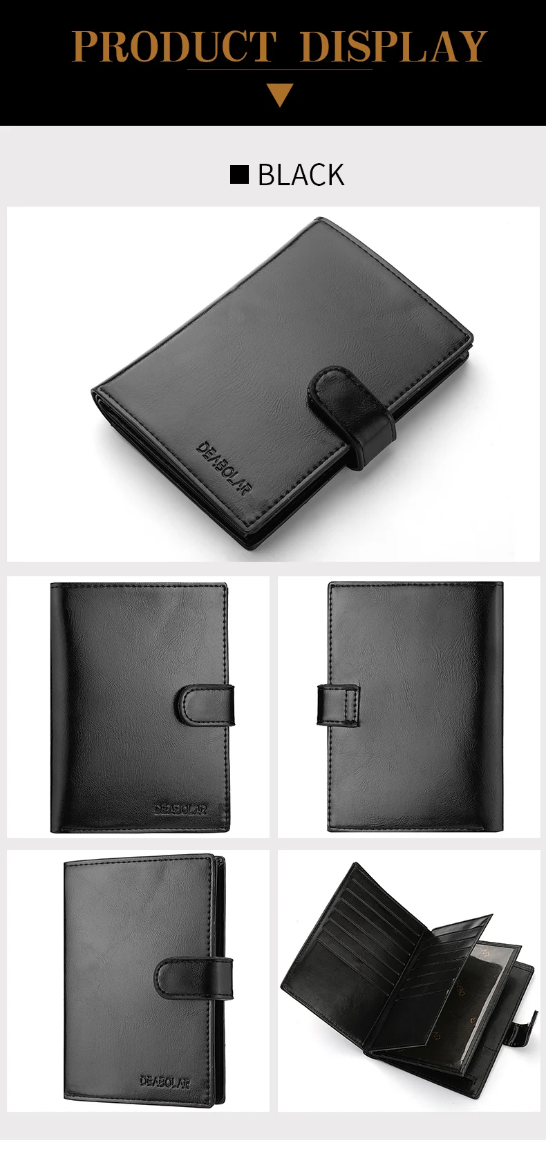 Stylish Travel Passport Bag Multi-Card Card Holder Portable Multi-Function Men's Wallet