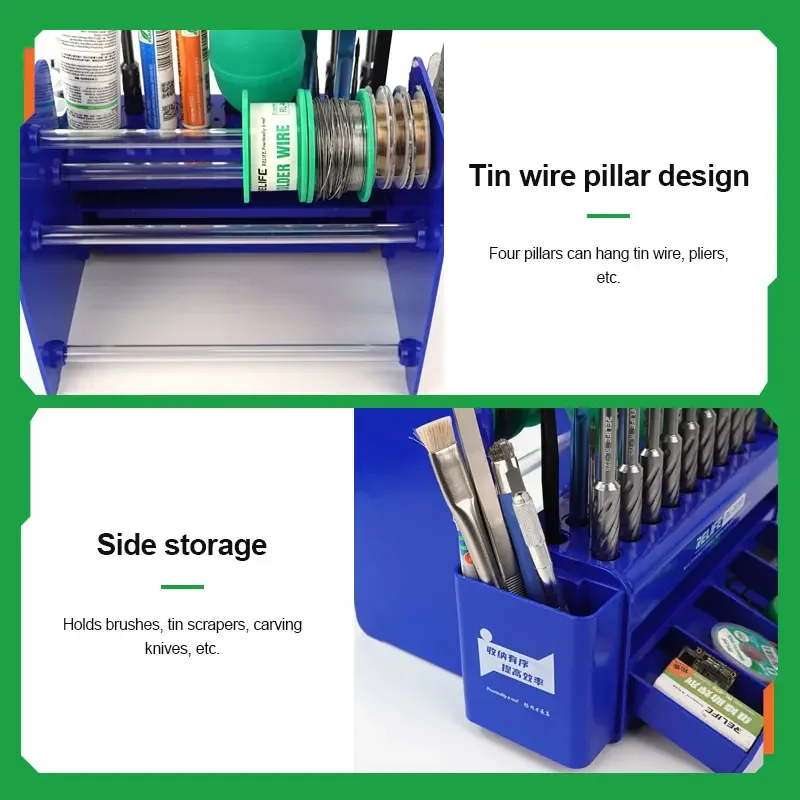 Multifunction Storage Box RELIFE RL-001G Container Reck For Mobile Phone Repair Electronic Component Screwdriver Tweezers Wick